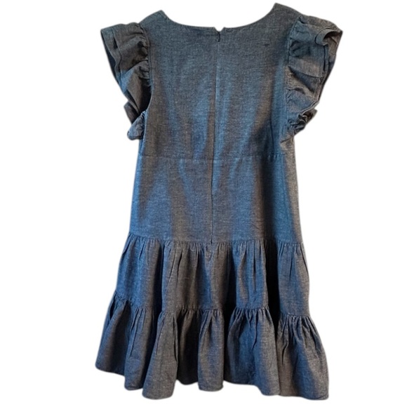 Jill Stuart denim ruffle dress linen blend - Picture 6 of 9